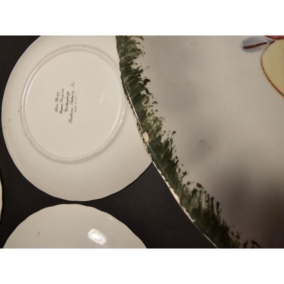 Blue Ridge Southern Potteries Set 6 Fruit Dinner Plates Handpainted USA - Picture 12 of 16